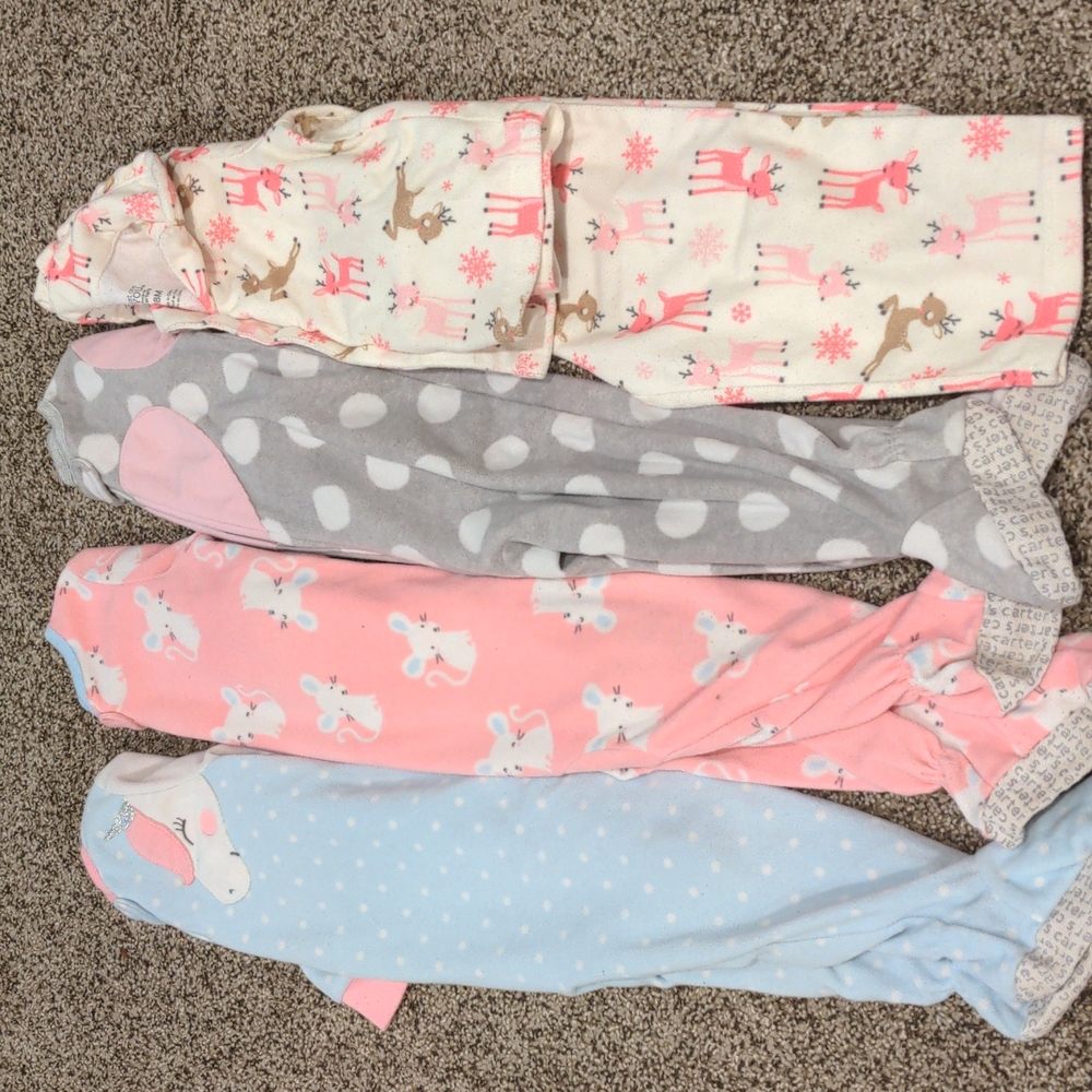 4 fuzzy pajamas - 18 months